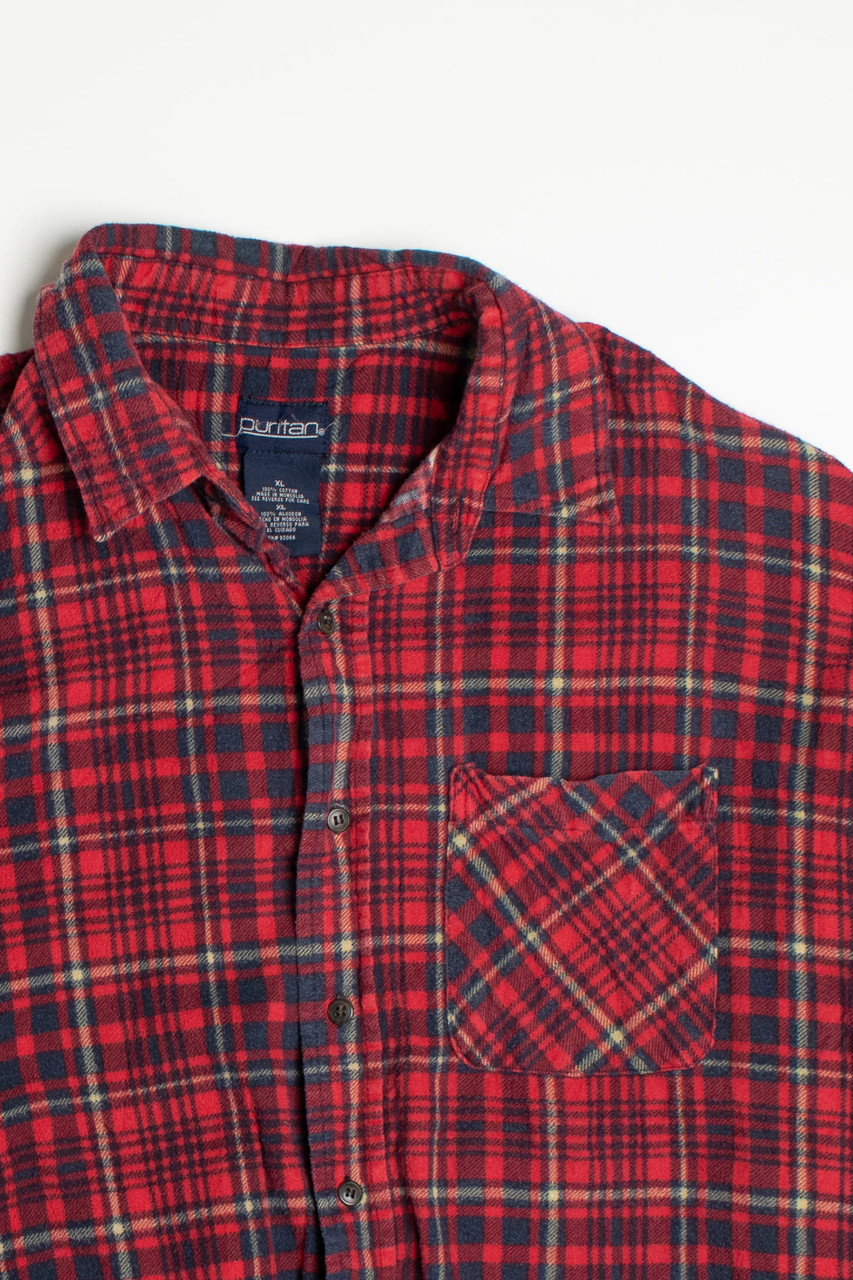 Vintage Red Puritan Flannel Shirt - Ragstock.com