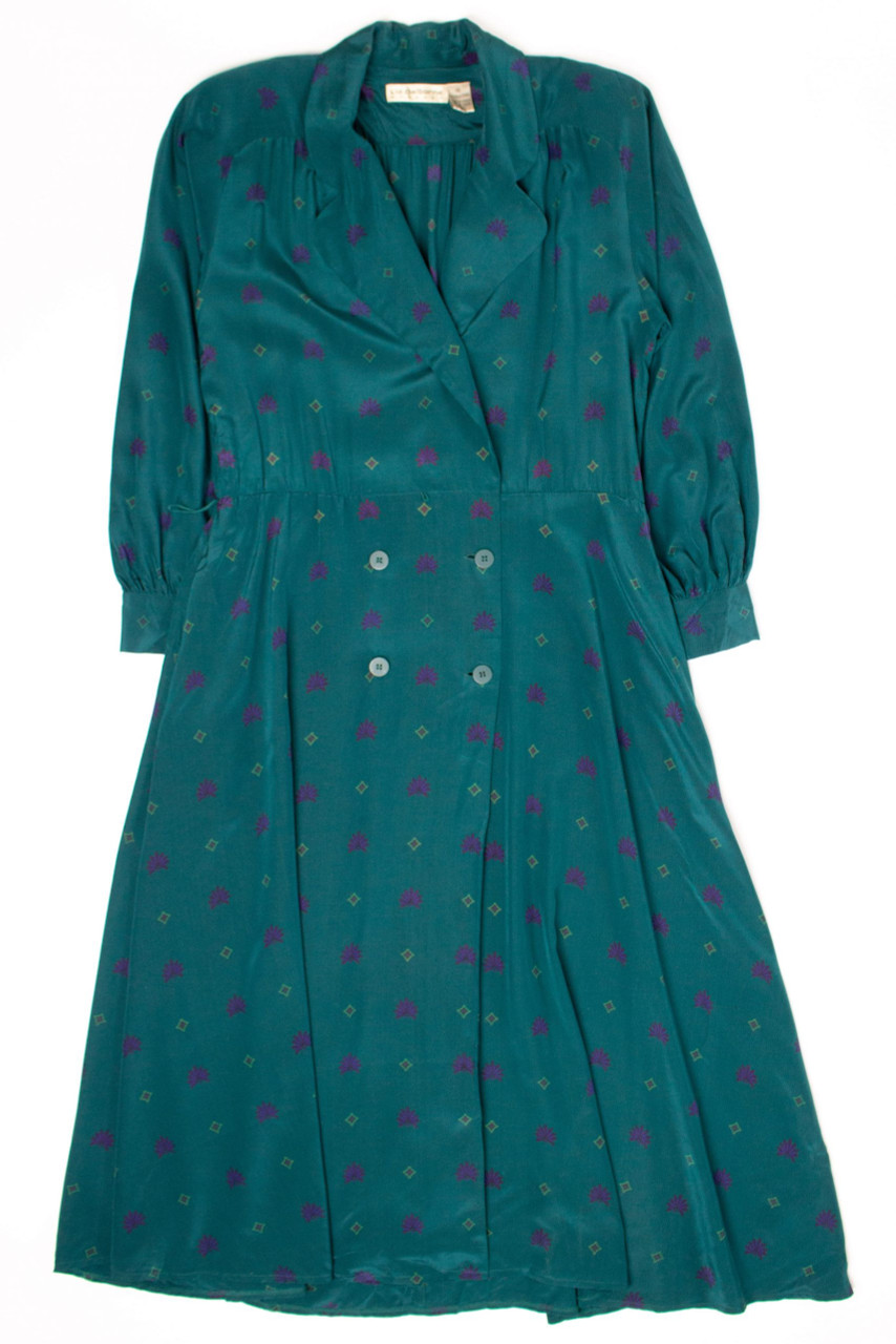 Vintage Liz Claiborne Emerald Wrap Dress (1990s) - Ragstock.com