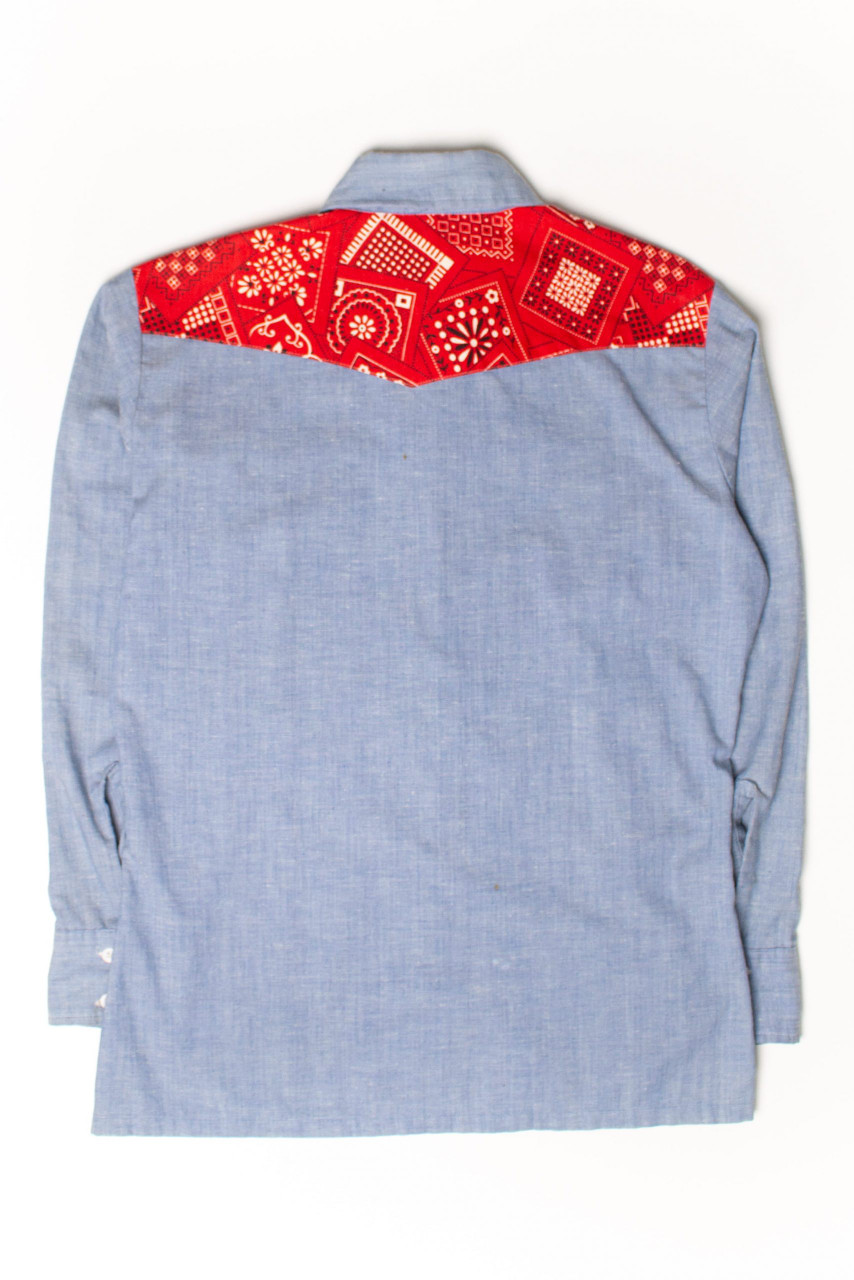 Vintage Wrangler Bandana Chambray Button Up Shirt (1970s) 