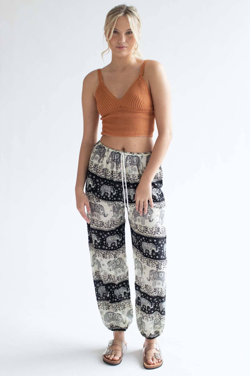 Elephant Bliss Palazzo Style Elephant Pants in Blue – Harem Pants