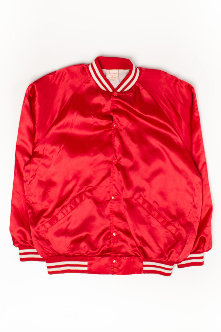 Vintage Red Satin Varsity Jacket - Ragstock.com