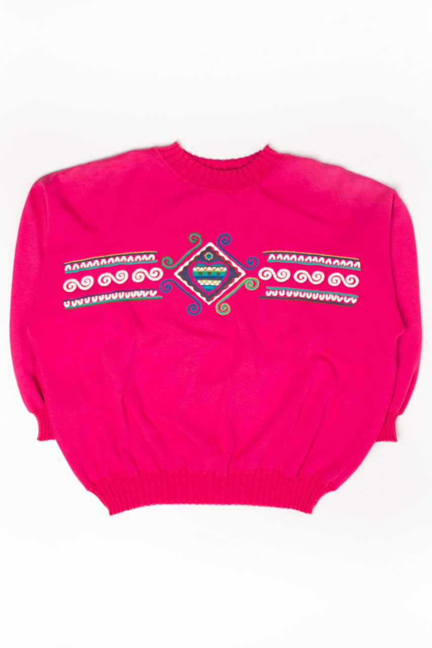 Vintage Heart Pattern Sweatshirt (1990s)