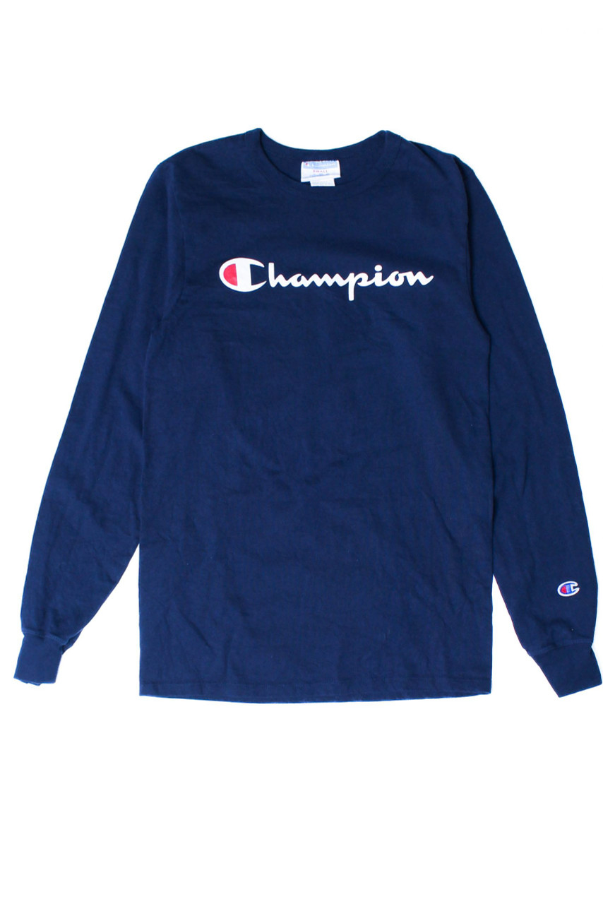 Champion Boys Long Sleeve Navy Blue T Shirt Size XL rn15763