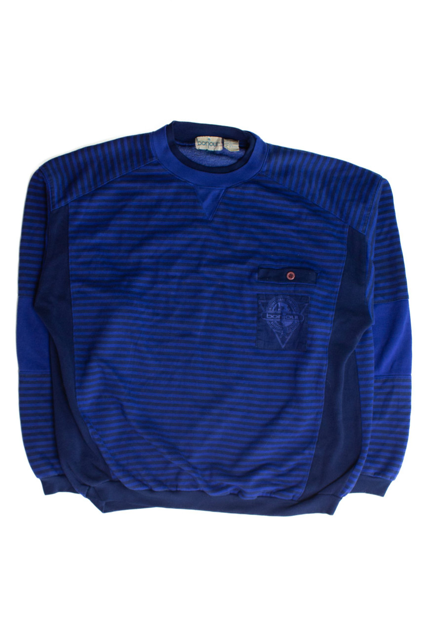 Vintage Striped Bonjour Sweatshirt (1990s)