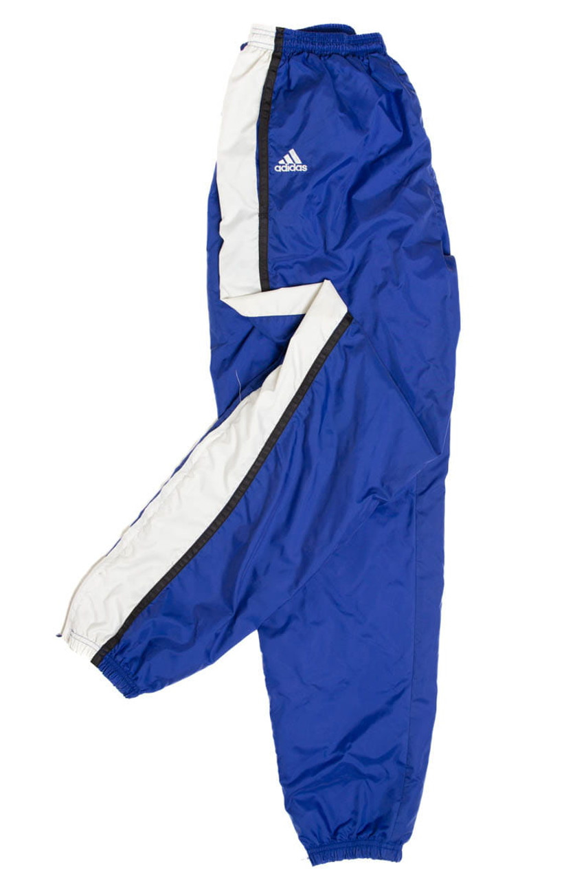 Vintage Adidas Men's Size Large Break Away Track Pants Blue/White