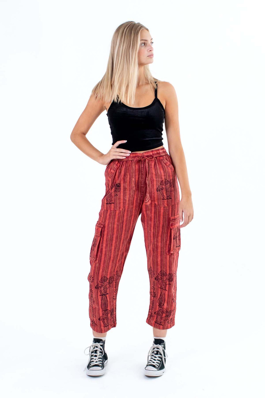 Mushroom Print Stripe Pant