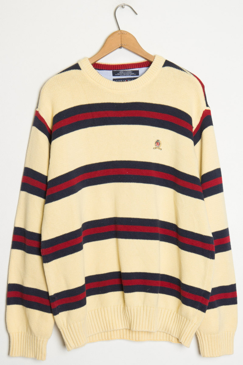Tommy Hilfiger Yellow Striped Sweater - Ragstock.com