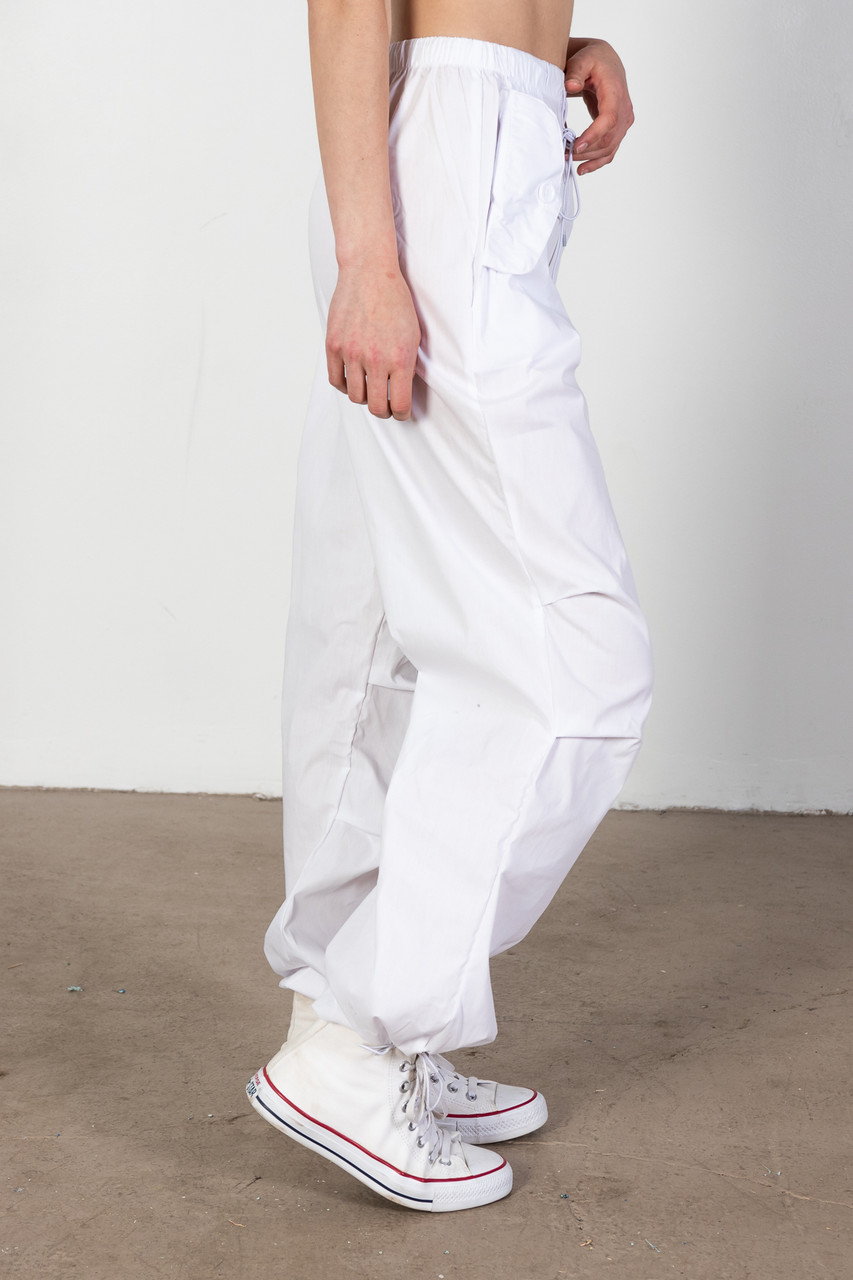 PARACHUTE PANTS (WHITE) – ShootersClo