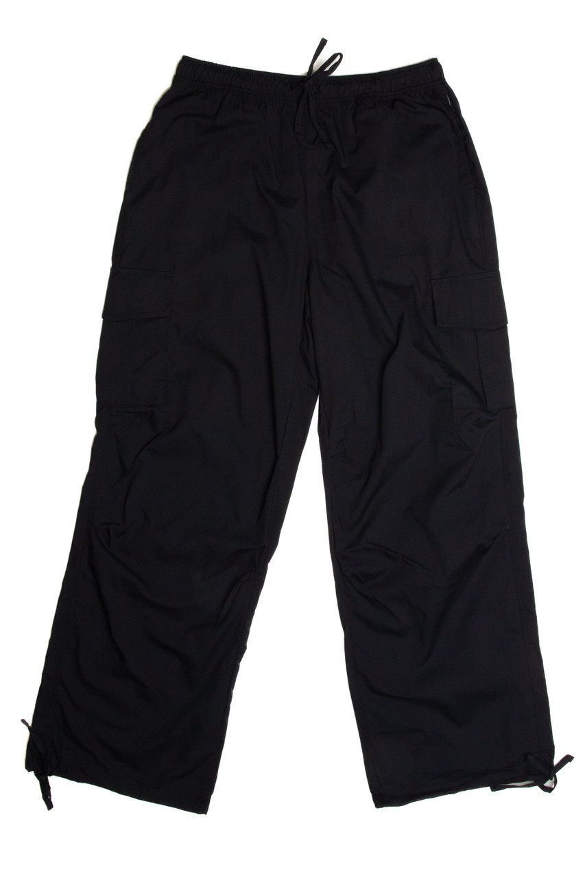 Black Cargo Parachute Pants