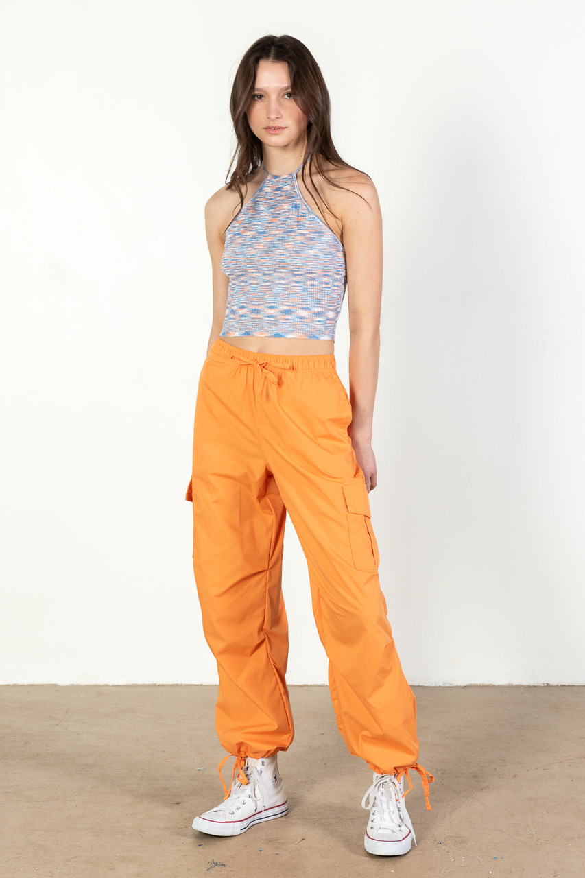 Karl Kani Orange Cargo Trousers | Trousers | PrettyLittleThing