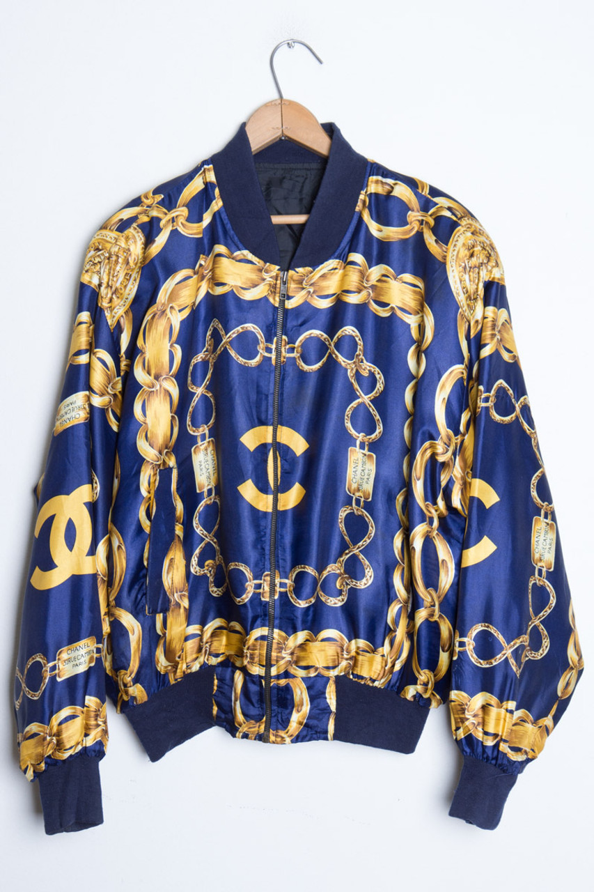 Vintage 1997 Chanel Off White Gathered Bomber Jacket For Sale at 1stDibs