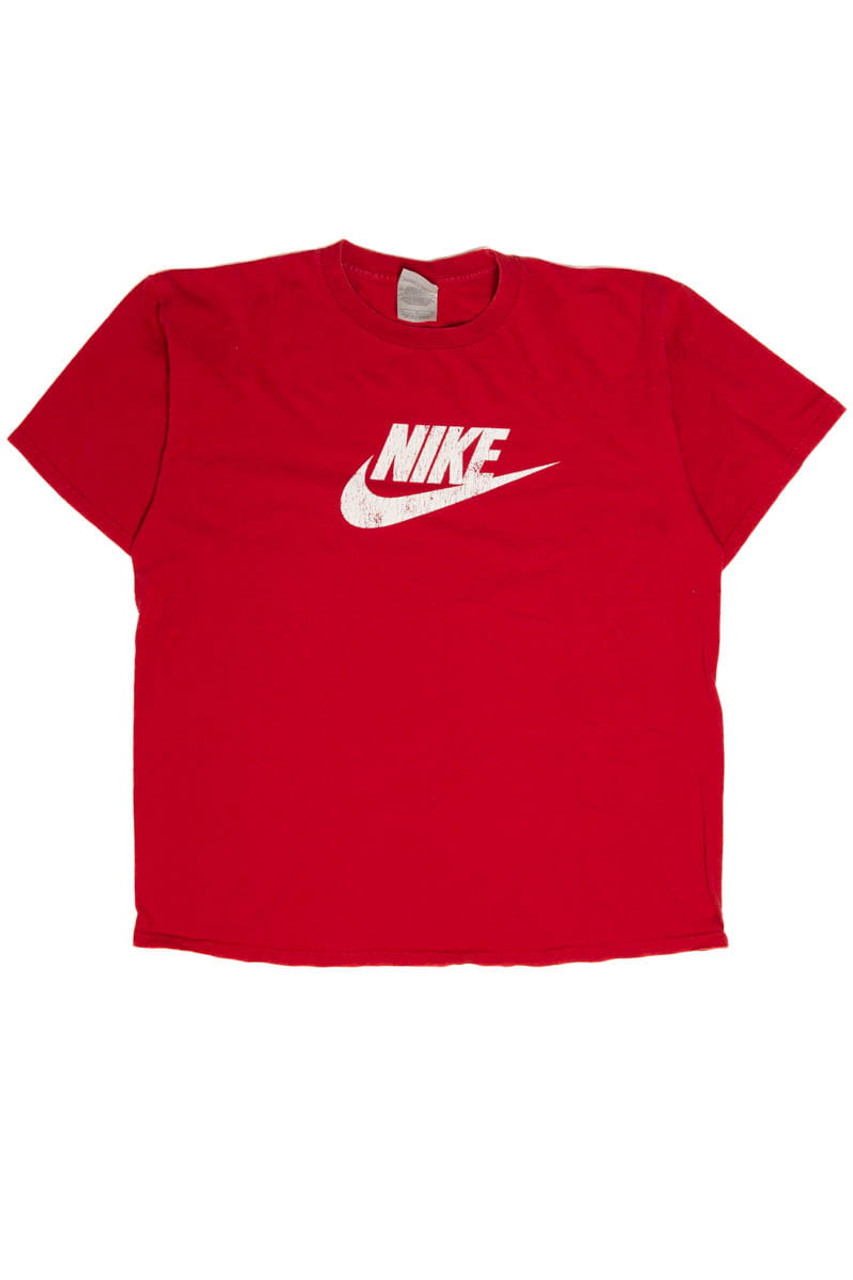 Igangværende kantsten skepsis Red Nike Logo T-Shirt - Ragstock.com
