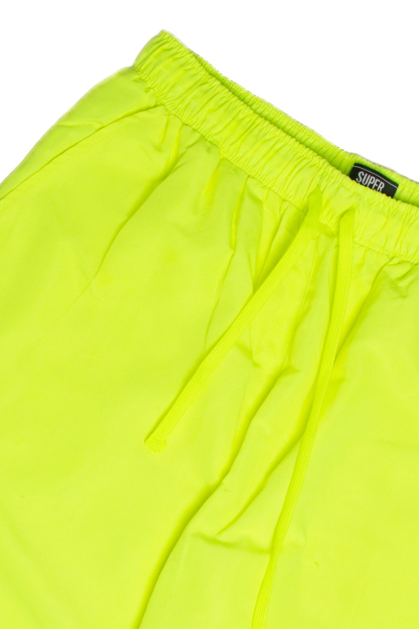 Neon Yellow Nylon Joggers