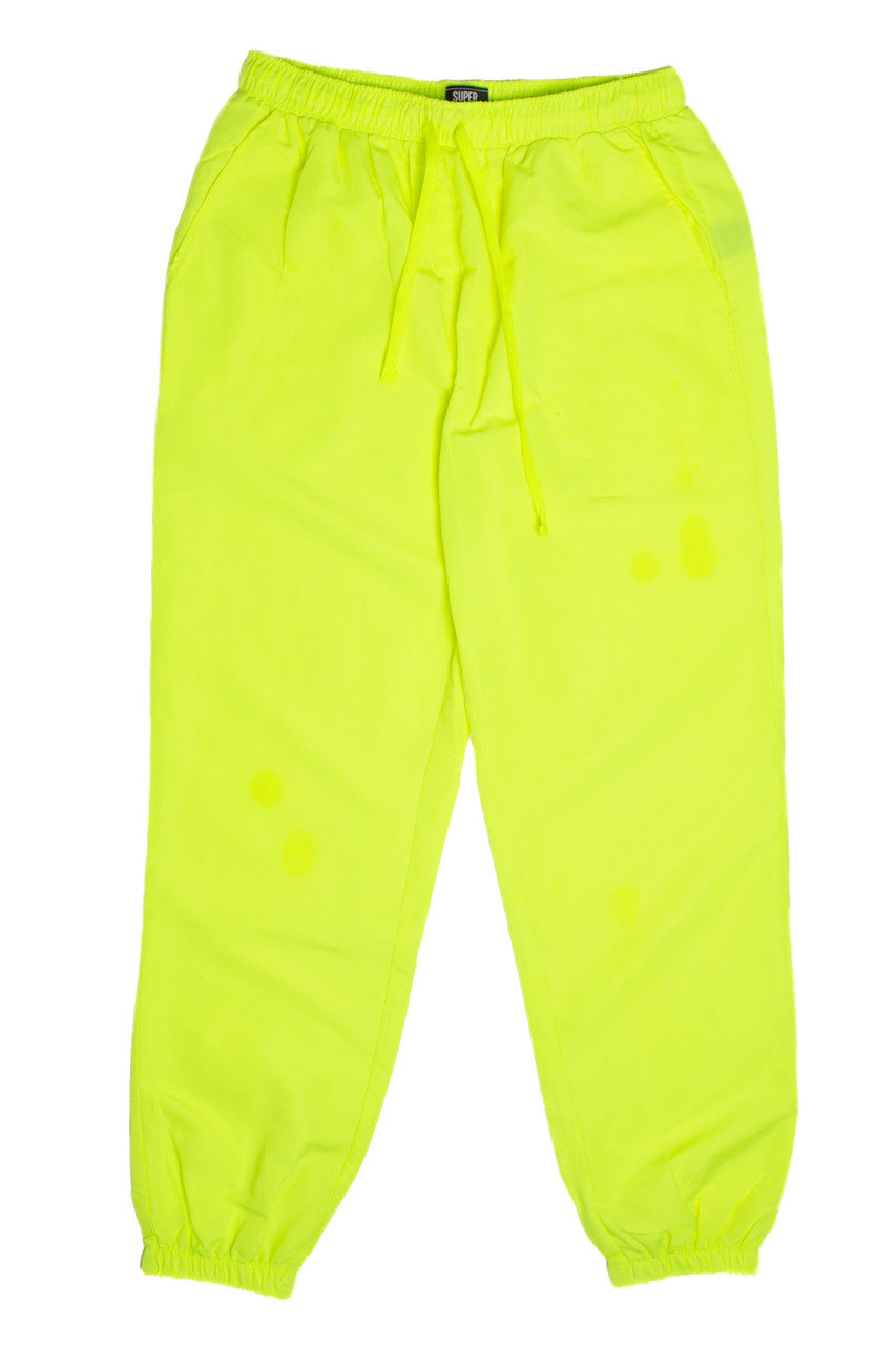 Neon Yellow Nylon Joggers