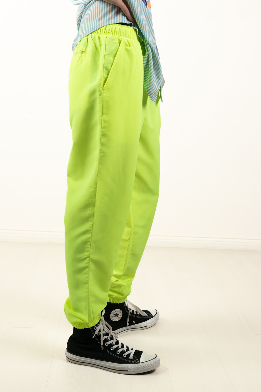 Neon Yellow Nylon Joggers