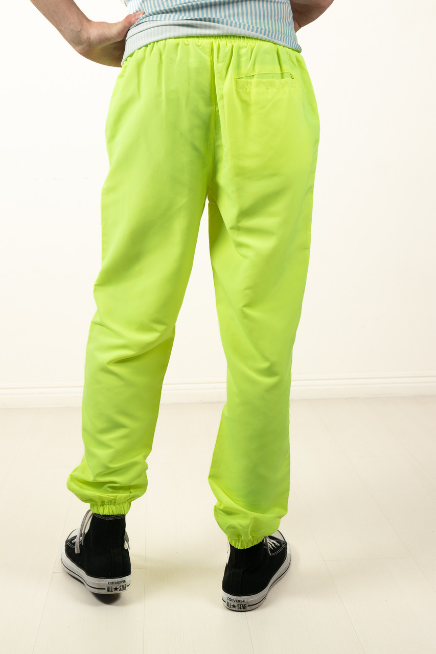 Neon Yellow Nylon Joggers