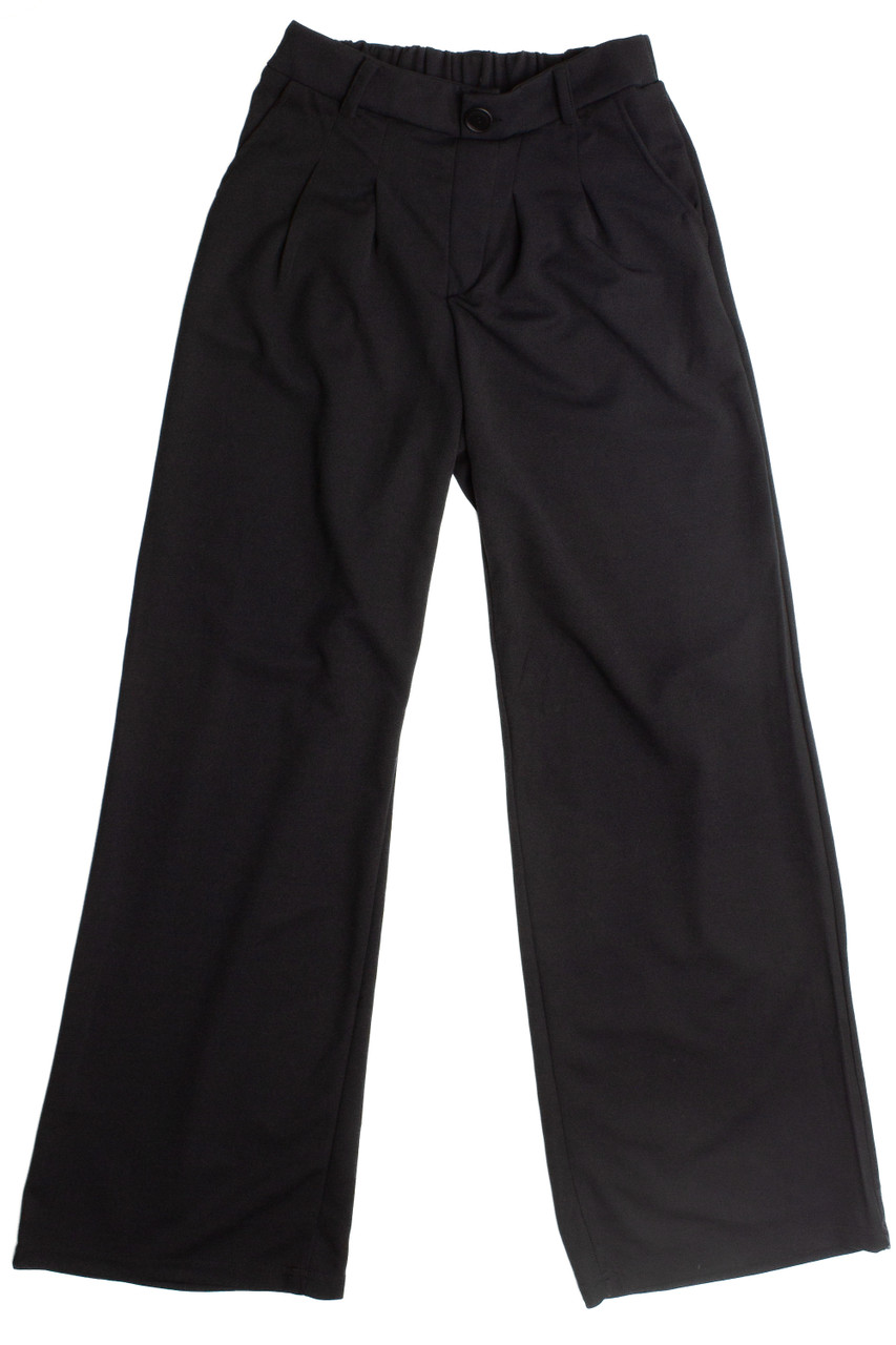 Black Pleated Wide Leg Dad Pant