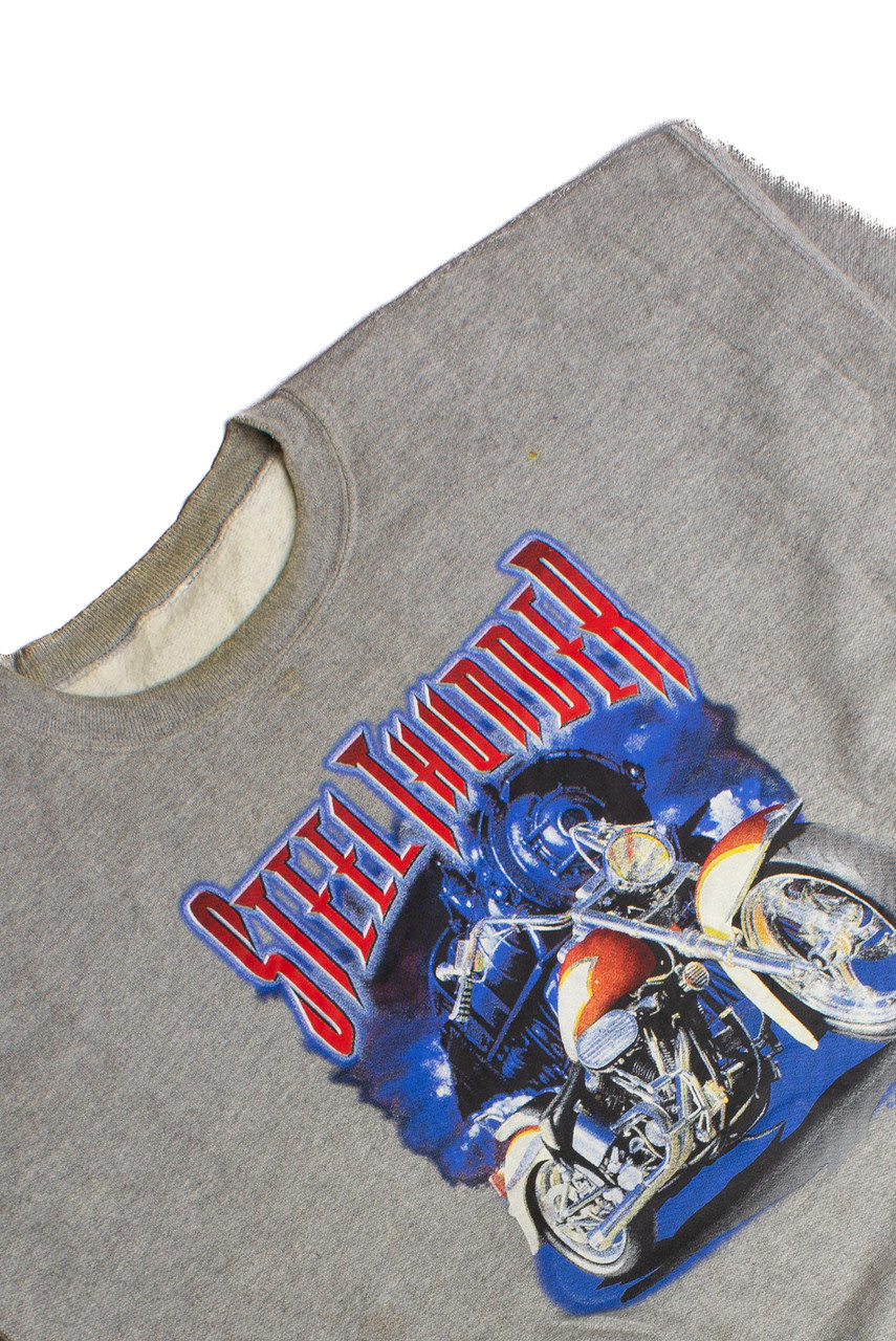 Vintage 90s Steel Thunder Motorcycle Sweatshirt - Ragstock.com