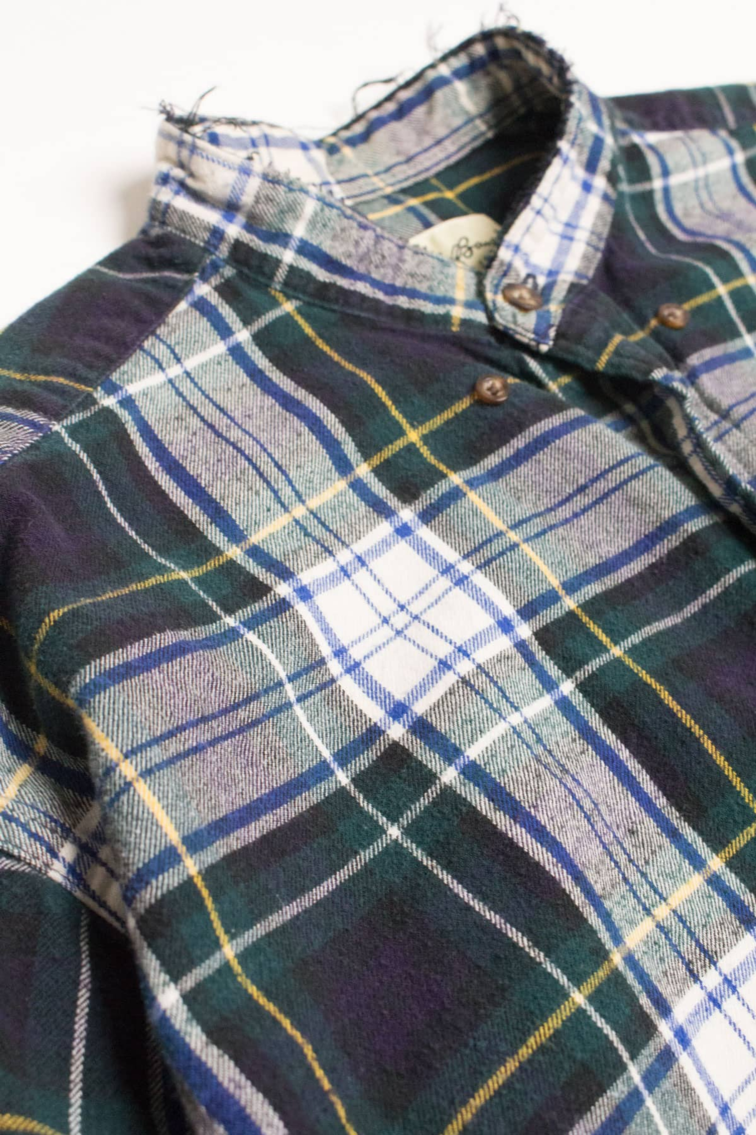 Cut Off Color Block Flannel Shirt - Ragstock.com