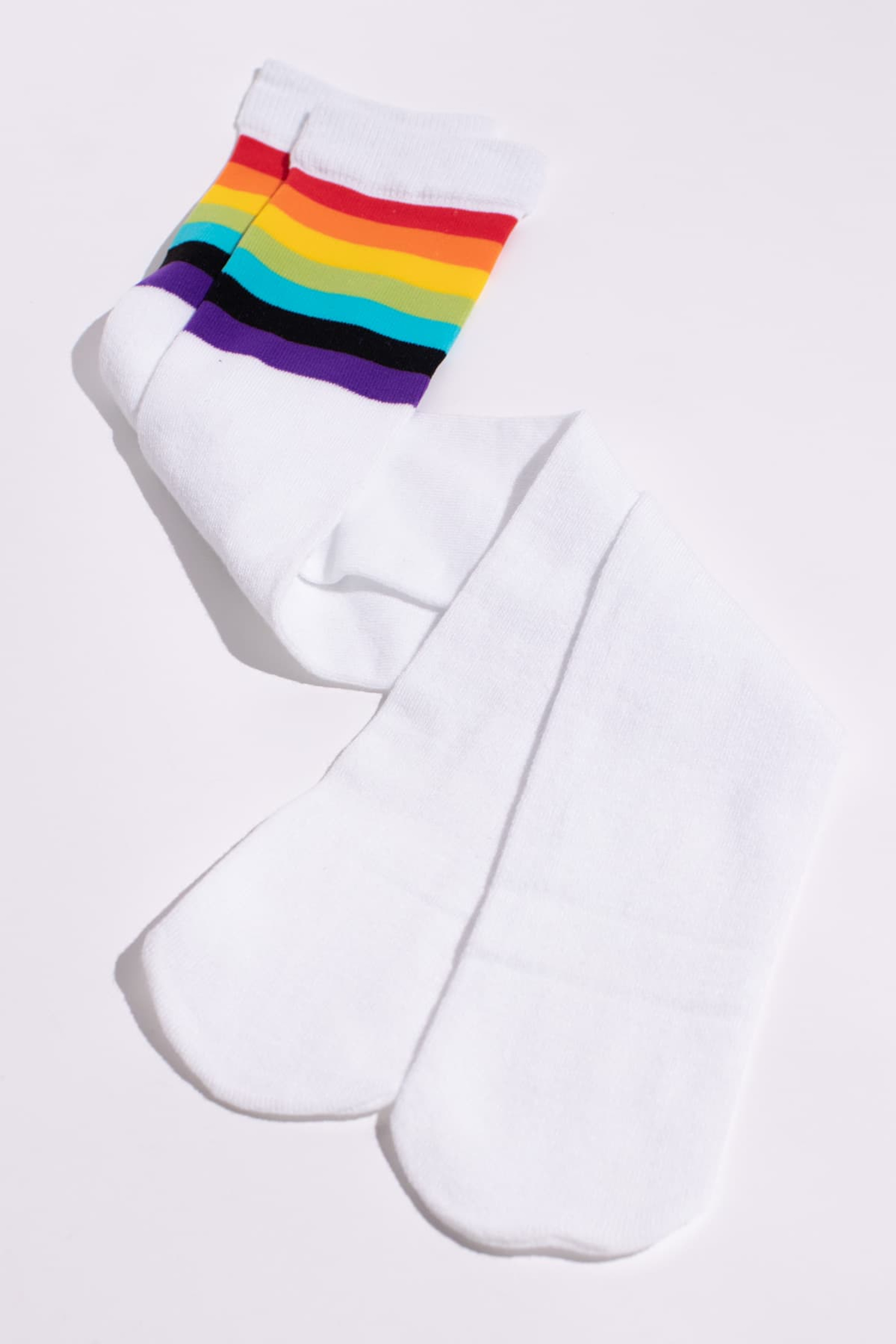 Pride Rainbow Top Thigh High Socks - Ragstock.com