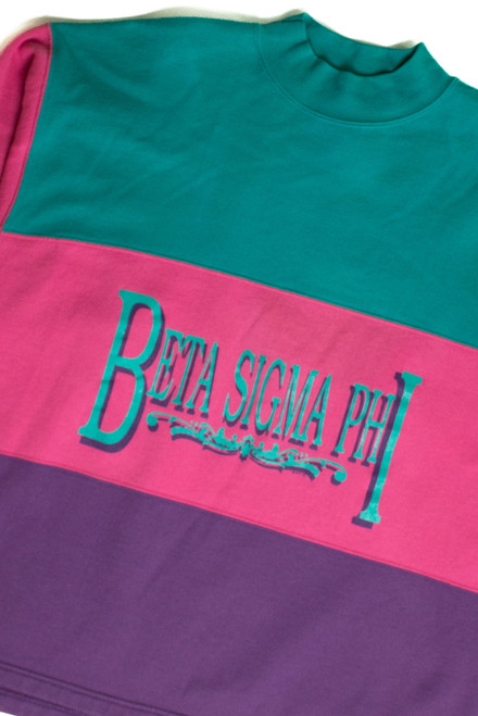 Vintage Beta Sigma Phi Color Block Sweatshirt (sz. X-Large)