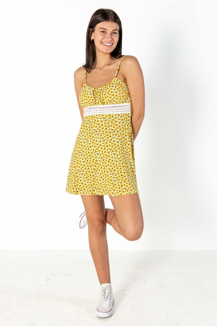 Sunflower Crochet Trim Dress