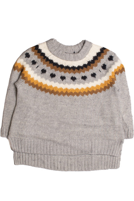 Gray Fair Isle Sweater 1052