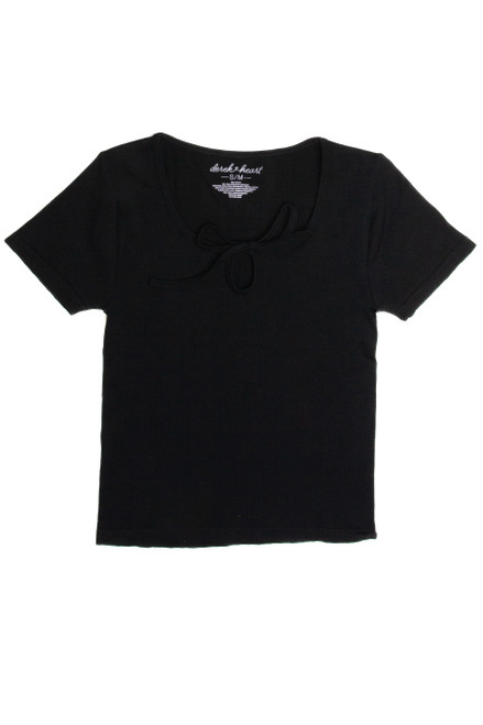 Black Tie Neck Seamless Tee