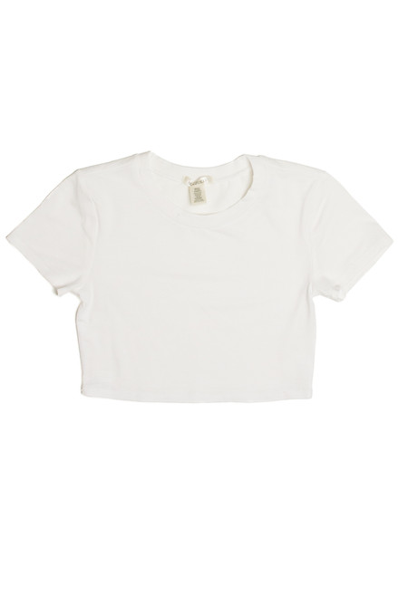 White Short Sleeve Super Crop Tee