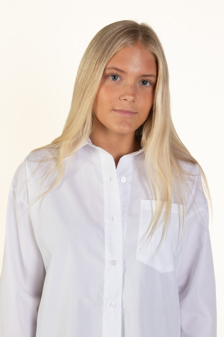 Oversized White Long Sleeve Button Up Shirt