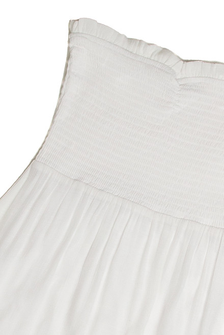 White Smocked Tube Top Maxi Dress