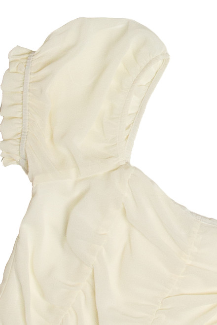 Ruched Front Ivory Chiffon Crop