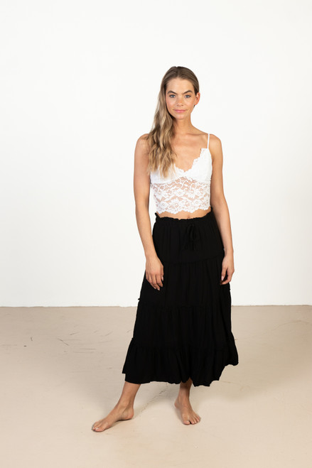 Black Layered Maxi Skirt