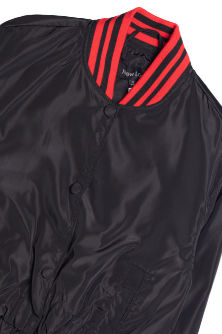 Black Silk Varsity Jacket