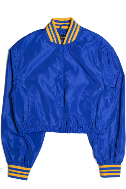 Surf The Web Blue Silk Varsity Jacket