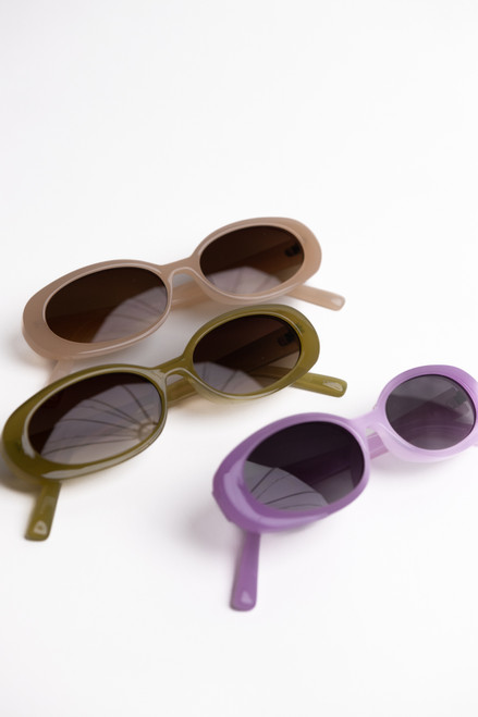 Color Oval Frame Sunglasses