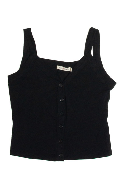 Black Button Down Tank Top