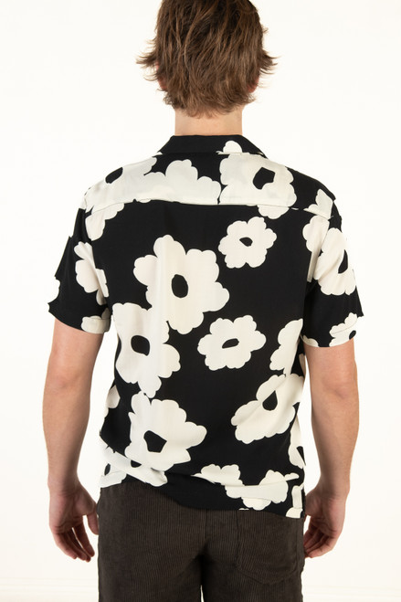 Black & White Poppy Button Up Shirt