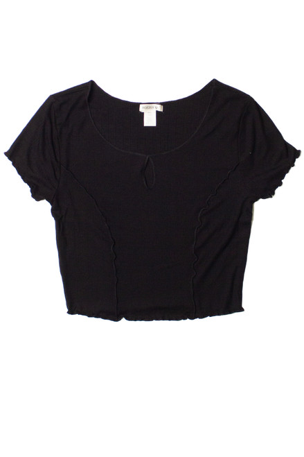 Black Seamed Keyhole Crop Top