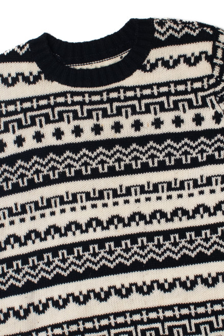 Vintage Soft Black And White 80s Sweater