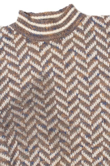 Vintage Mock Neck Geometric 80s Sweater