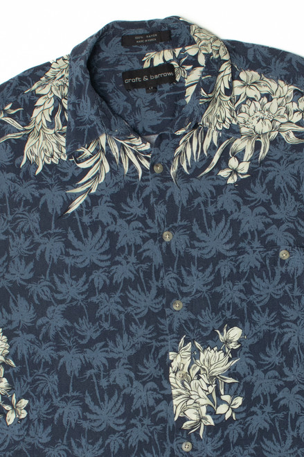 Vintage Palm Tree And Floral Hawaiian Shirt 2301