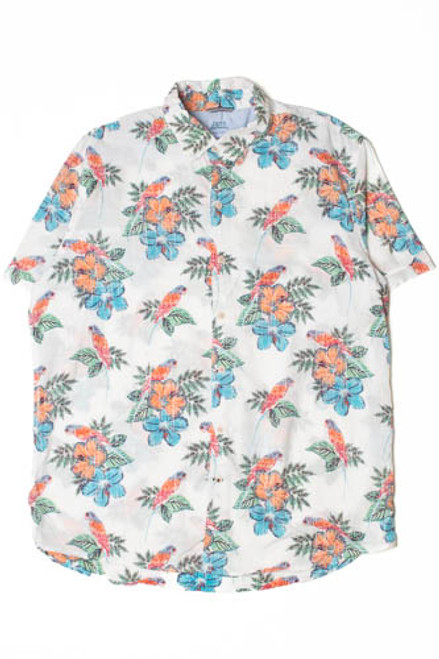 Hibiscus And Bird Print Hawaiian Shirt 2311
