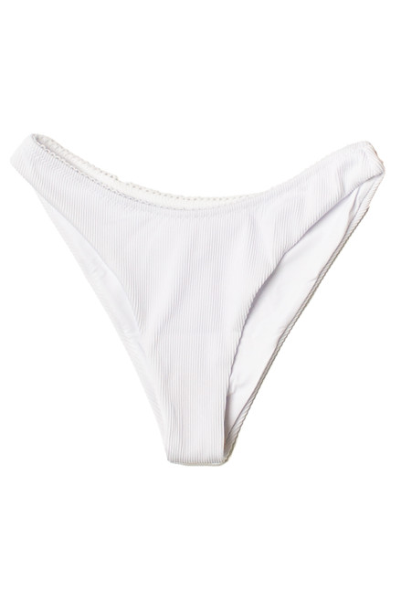 White Ribbed Bikini Bottom