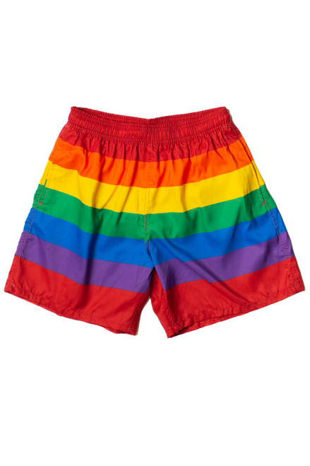 Rainbow Striped Swim Shorts