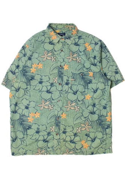 Green Hibiscus Floral Hawaiian Shirt 2326