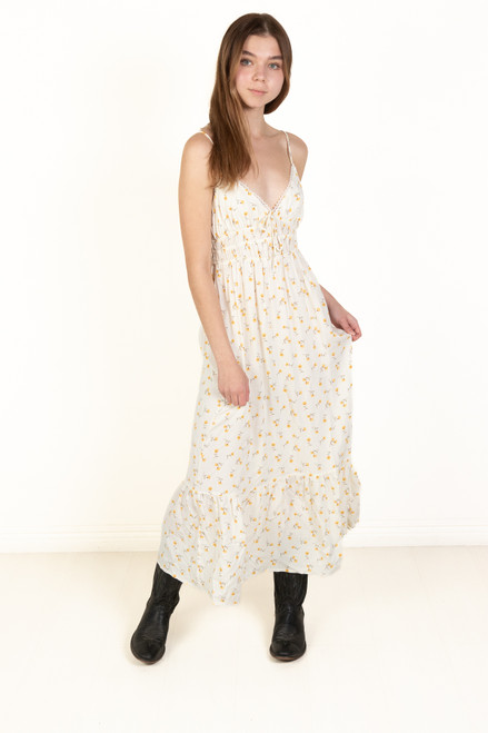 Daisy Elastic Empire Waist Maxi Dress