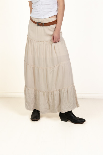 Sand Belted Maxi Skirt