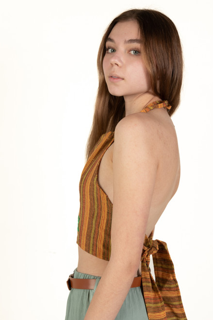 Woven Mushroom Halter Top