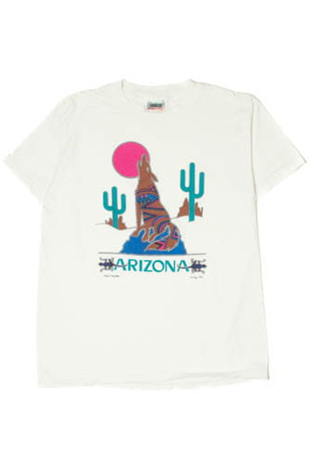Vintage 1990 Arizona Howling Wolf Desert T-Shirt